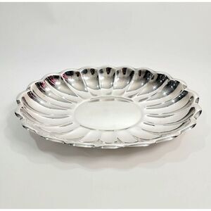Reed & Barton‎ 110 Holiday Oval Sandwich Plate Platter 15" x 11"